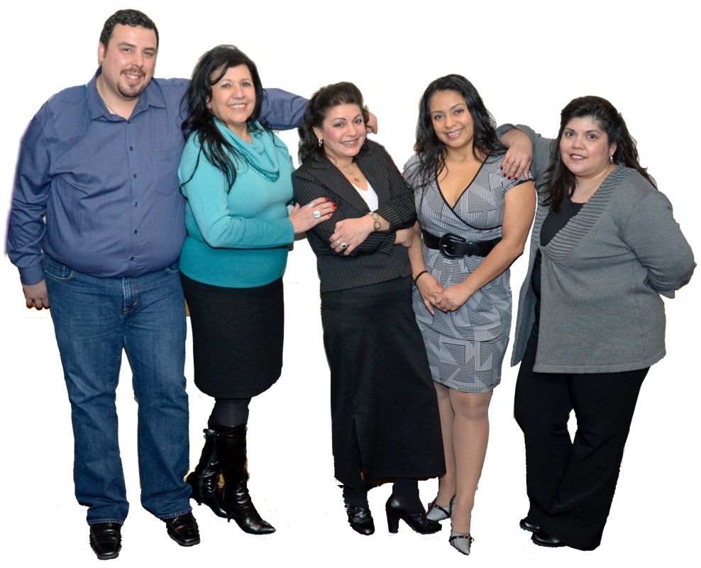 PHOTO: Center for Latino Farmer Staff, from left to right: Audel Ramirez, Luz Bazan-Gutierrez, Maria Giedra, Maria de Jesus Rodriguez, Raquel Vijarro.